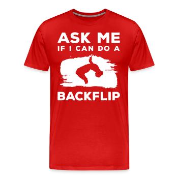 Course de parkour Course d’obstacles Course d’obstacles - T-shirt bio Premium Homme - rouge - Devant - Damien (186cm)