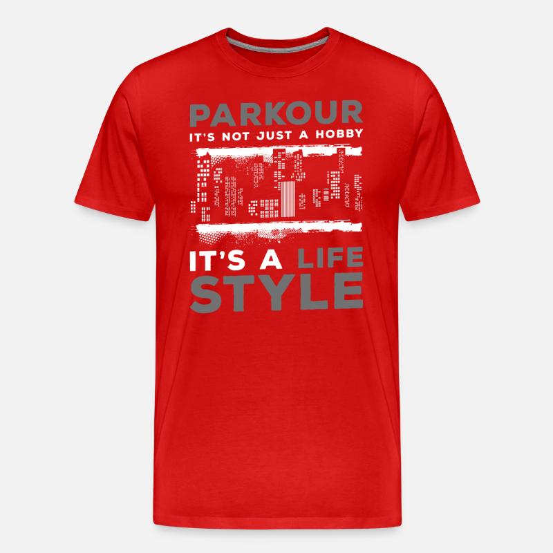 Freerunning Backflip Sprung - Männer Premium Bio T-Shirt - Rot