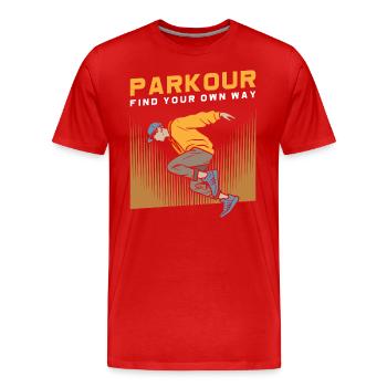 Roller Parkour Sports Extrêmes Saut - T-shirt bio Premium Homme - rouge - Devant - Damien (186cm)