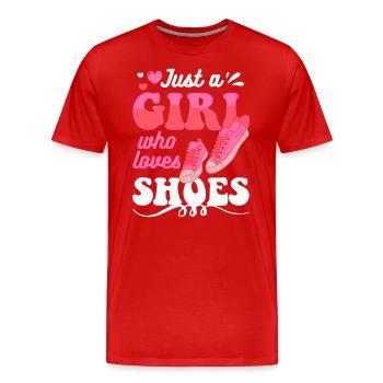 Shoe Lover Design - Men's Premium Organic T-Shirt - red - Front - Damien (186cm)