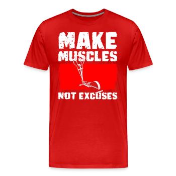 Crosstrainer Fitness Muskelaufbau - Männer Premium Bio T-Shirt - Rot - Vorne - Damien (186cm)
