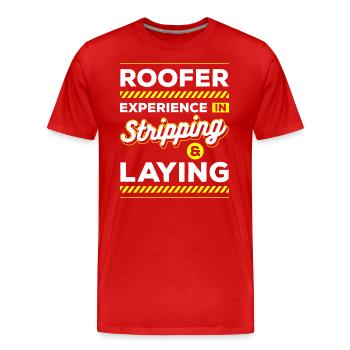 Couvreur Toiture - T-shirt bio Premium Homme - rouge - Devant - Damien (186cm)