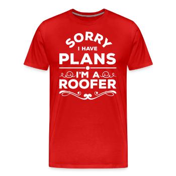 Maison de la profession de charpentier - T-shirt bio Premium Homme - rouge - Devant - Damien (186cm)