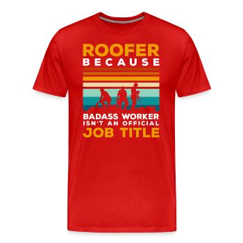 Marteau de toiture Zimmermann Zimmerer - T-shirt bio Premium Homme - rouge - Devant - Damien (186cm)