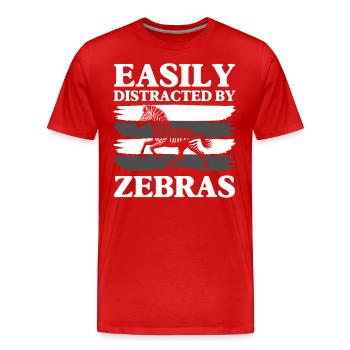Zebrastreifen Wildnis Pferd Tierschützer - Männer Premium Bio T-Shirt - Rot - Vorne - Damien (186cm)