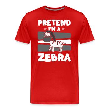 Fourrure à rayures safari Zèbre de Grévy - T-shirt bio Premium Homme - rouge - Devant - Damien (186cm)