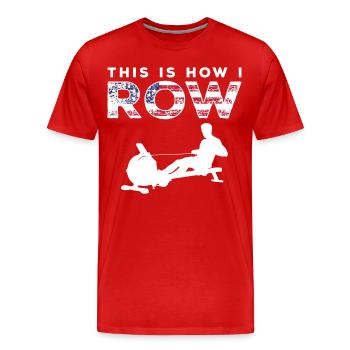 Rowing Machine Rower - Men's Premium Organic T-Shirt - red - Front - Damien (186cm)