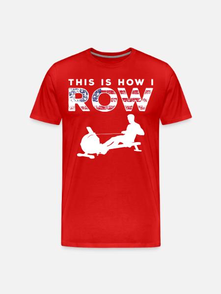 Rowing Machine Rower - Men's Premium Organic T-Shirt - red
