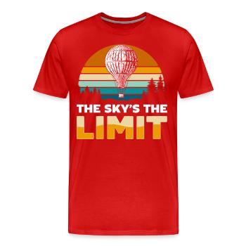 Montgolfière Activité Nuages Loisirs - T-shirt bio Premium Homme - rouge - Devant - Damien (186cm)