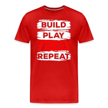 Blocs de serrage Souvenirs d’enfance - T-shirt bio Premium Homme - rouge - Devant - Damien (186cm)
