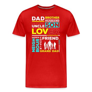 Men Role Model Boyfriend Gift - Men's Premium Organic T-Shirt - red - Front - Damien (186cm)