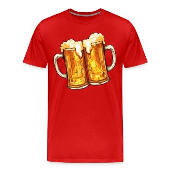 Chopes à bière Chopes à bière Verres à bière Bière Boire de l’alcool - T-shirt bio Premium Homme - rouge - Devant - Damien (186cm)