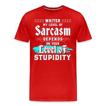 Serveur, Restaurant, Nourriture, Fête - T-shirt bio Premium Homme - rouge - Devant - Damien (186cm)