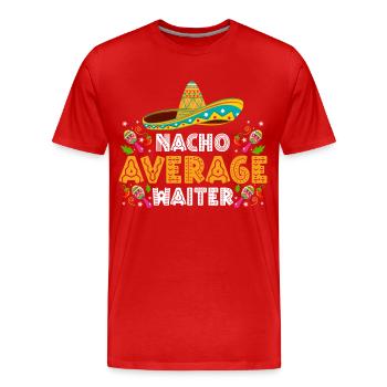 Serveuse Restaurant Soirée - T-shirt bio Premium Homme - rouge - Devant - Damien (186cm)