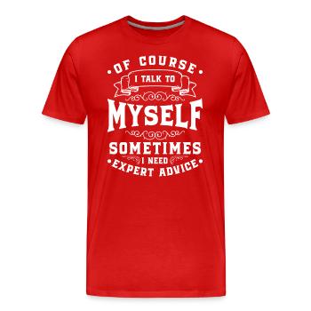 Métier de serveur Tablier de gastronomie - T-shirt bio Premium Homme - rouge - Devant - Damien (186cm)