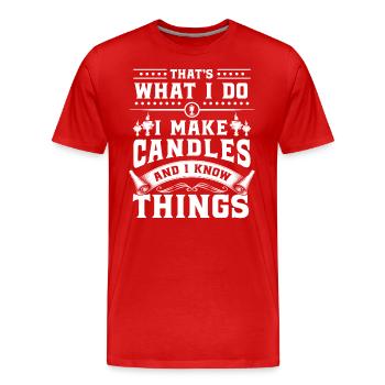Candle Wax Figure Winter - Men's Premium Organic T-Shirt - red - Front - Damien (186cm)