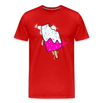Eiscreme - Männer Premium Bio T-Shirt - Rot - Vorne - Damien (186cm)