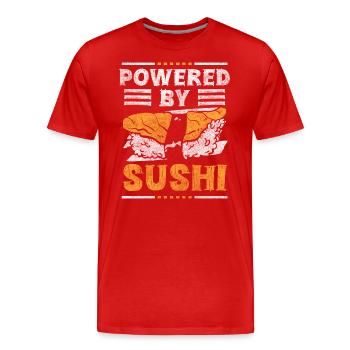 Sushi Rice Nigiri - Men's Premium Organic T-Shirt - red - Front - Damien (186cm)
