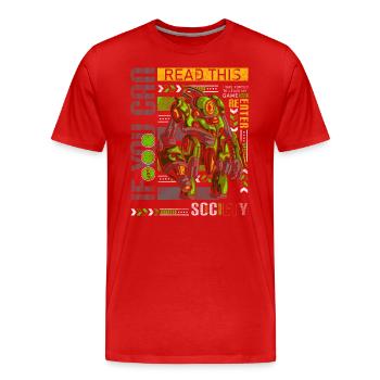 Gamer Nerd League Controller - Men's Premium Organic T-Shirt - red - Front - Damien (186cm)