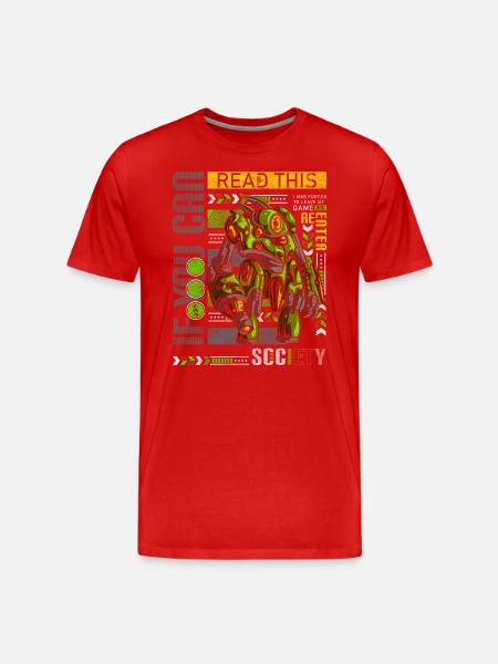 Gamer Nerd League Controller - Men's Premium Organic T-Shirt - red