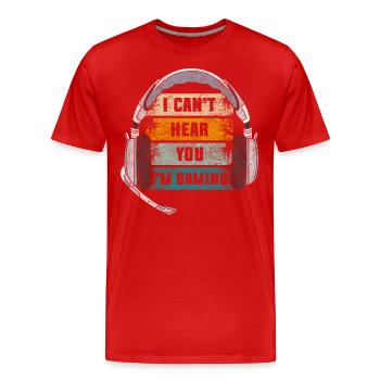 Gaming Streaming - Men's Premium Organic T-Shirt - red - Front - Damien (186cm)