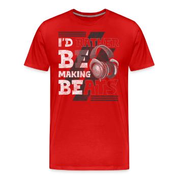 Party Musicians Crowd Life - Men's Premium Organic T-Shirt - red - Front - Damien (186cm)