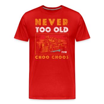 Model Railway Train Driver Vehicle Rails - Men's Premium Organic T-Shirt - red - Front - Damien (186cm)