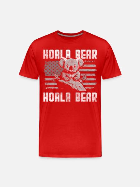 Koala Bear Wilderness Marsupial - Men's Premium Organic T-Shirt - red