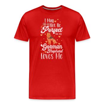 Dog Paw École de chiens - T-shirt bio Premium Homme - rouge - Devant - Damien (186cm)