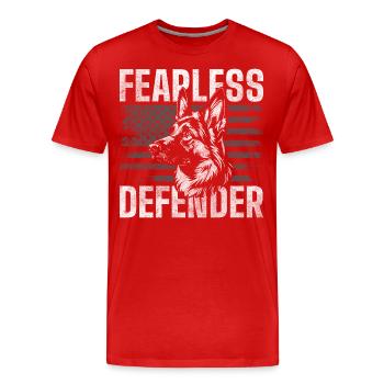 Chien Amoureux des chiens École canine - T-shirt bio Premium Homme - rouge - Devant - Damien (186cm)