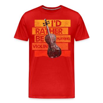 Violoniste Lecteur de musique classique Symphony - T-shirt bio Premium Homme - rouge - Devant - Damien (186cm)