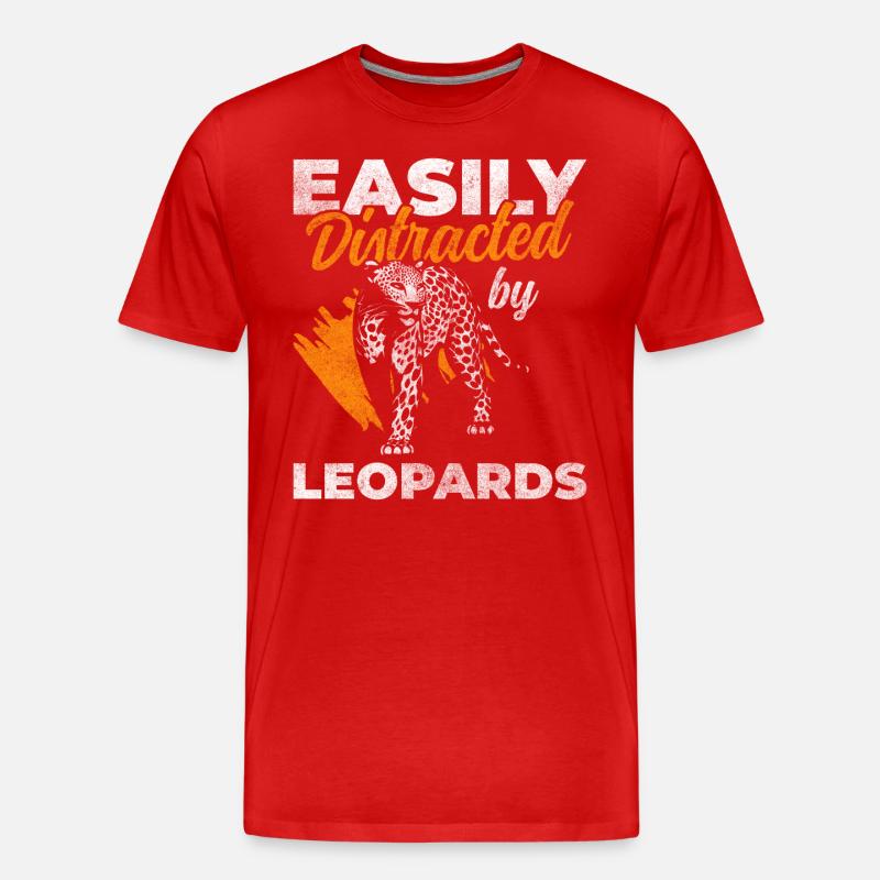 Leopard Tier Wild - Männer Premium Bio T-Shirt - Rot