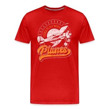 Flugzeug Flieger Testpilot - Männer Premium Bio T-Shirt - Rot - Vorne - Damien (186cm)