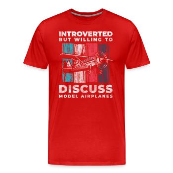 Modellflugzeug Modell Flugmaschine Flug - Männer Premium Bio T-Shirt - Rot - Vorne - Damien (186cm)