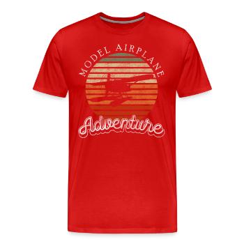 Avion Hobby Pilote Aérodrome - T-shirt bio Premium Homme - rouge - Devant - Damien (186cm)