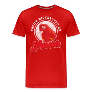 Macaw Feathers Animal Welfare Biodiversity - Men's Premium Organic T-Shirt - red - Front - Damien (186cm)