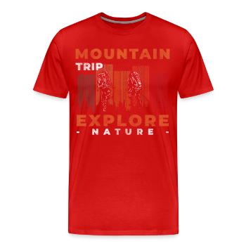 Kletterer Wanderer Alpen Seil - Männer Premium Bio T-Shirt - Rot - Vorne - Damien (186cm)