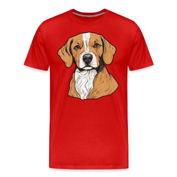 Hundehalter Hundesport Vierbeiner - Männer Premium Bio T-Shirt - Rot - Vorne - Damien (186cm)