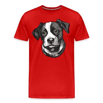 Hundehalter Hundesport Vierbeiner - Männer Premium Bio T-Shirt - Rot - Vorne - Damien (186cm)