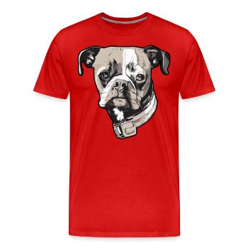 Hund Vierbeiner Frauchen - Männer Premium Bio T-Shirt - Rot - Vorne - Damien (186cm)
