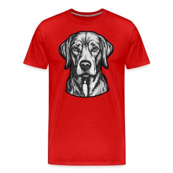 Dog walk Dear dog lover - Men's Premium Organic T-Shirt - red - Front - Damien (186cm)