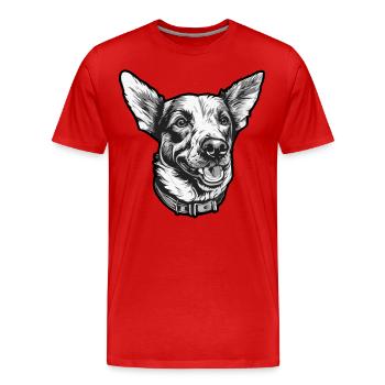 Hund Gassi Vierbeiner - Männer Premium Bio T-Shirt - Rot - Vorne - Damien (186cm)