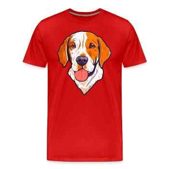 Propriétaire de chien Maître chiot - T-shirt bio Premium Homme - rouge - Devant - Damien (186cm)