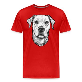Dog puppy animal lover - Men's Premium Organic T-Shirt - red - Front - Damien (186cm)