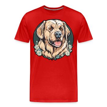 Dog Dog Lover Animal - Men's Premium Organic T-Shirt - red - Front - Damien (186cm)
