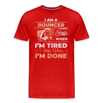 Security Protection Wide Muscles - Men's Premium Organic T-Shirt - red - Front - Damien (186cm)
