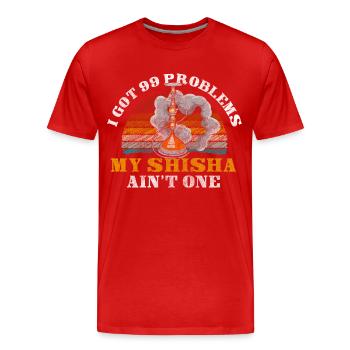 Hookah Kohle Blubbern - Männer Premium Bio T-Shirt - Rot - Vorne - Damien (186cm)