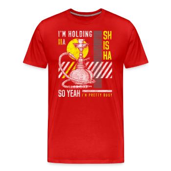 Shisha Tabak Blubbern - Männer Premium Bio T-Shirt - Rot - Vorne - Damien (186cm)