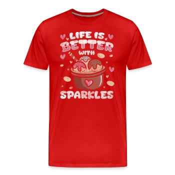 Summer, Sun, Taste - Men's Premium Organic T-Shirt - red - Front - Damien (186cm)