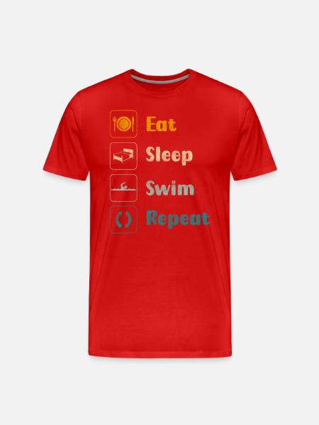 Swimming Breaststroke - Men's Premium Organic T-Shirt - red